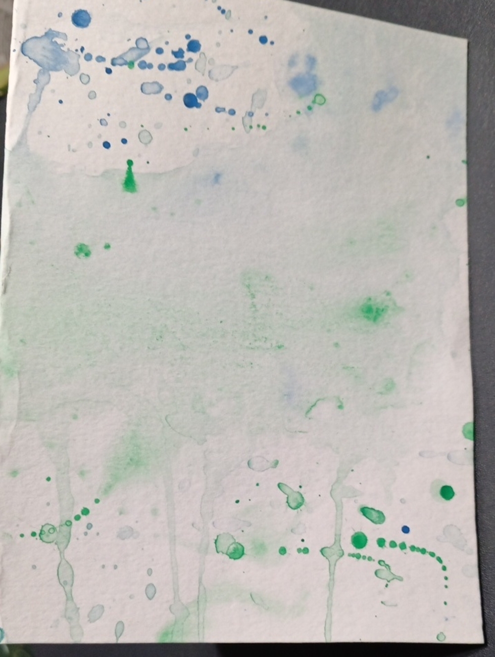 Green And Blue Watercolour Card
